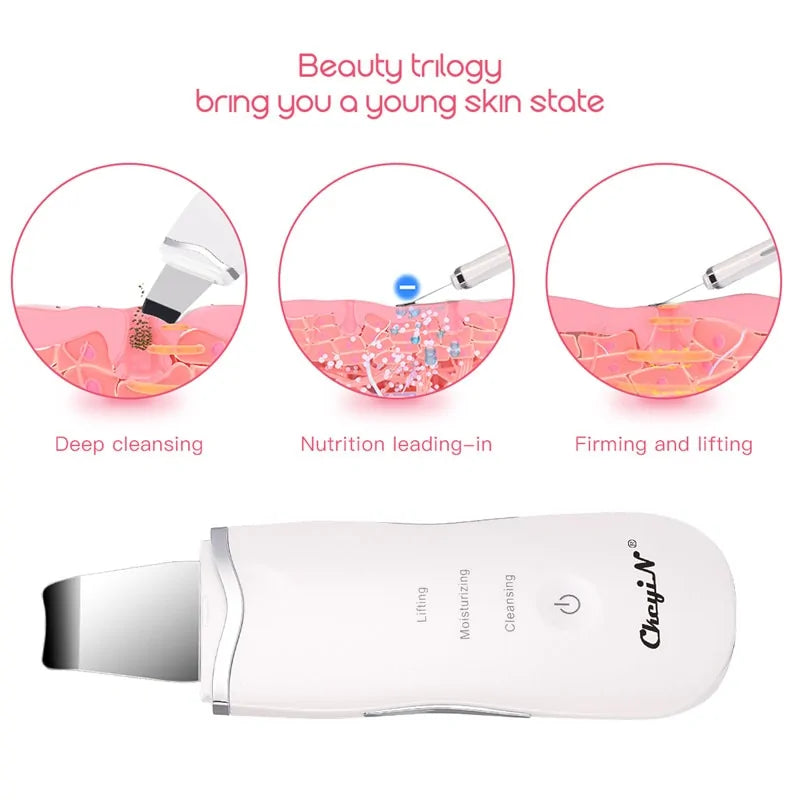 Depurador ultrasónico de la piel + Nano vaporizador facial para rejuvenecimiento de la piel