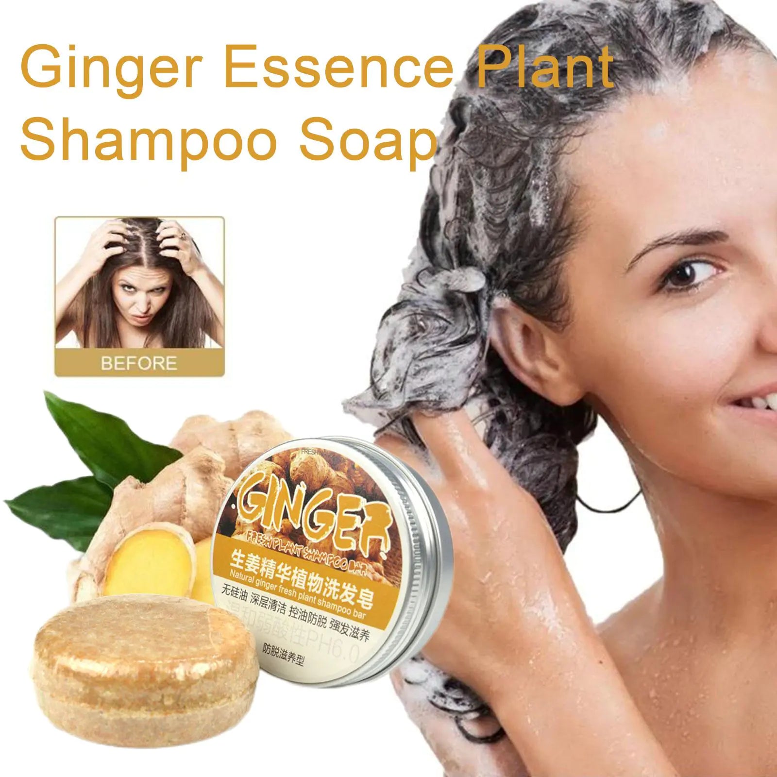 Shampoo de sabonete para crescimento capilar Ginger Polygonum